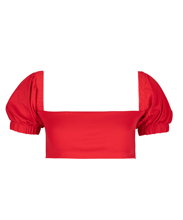Puff Sleeve Top | Red